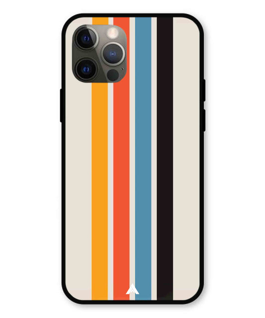 Stripe Pattern 2 Metal Back Cover Phone Case for iPhone 12 Pro