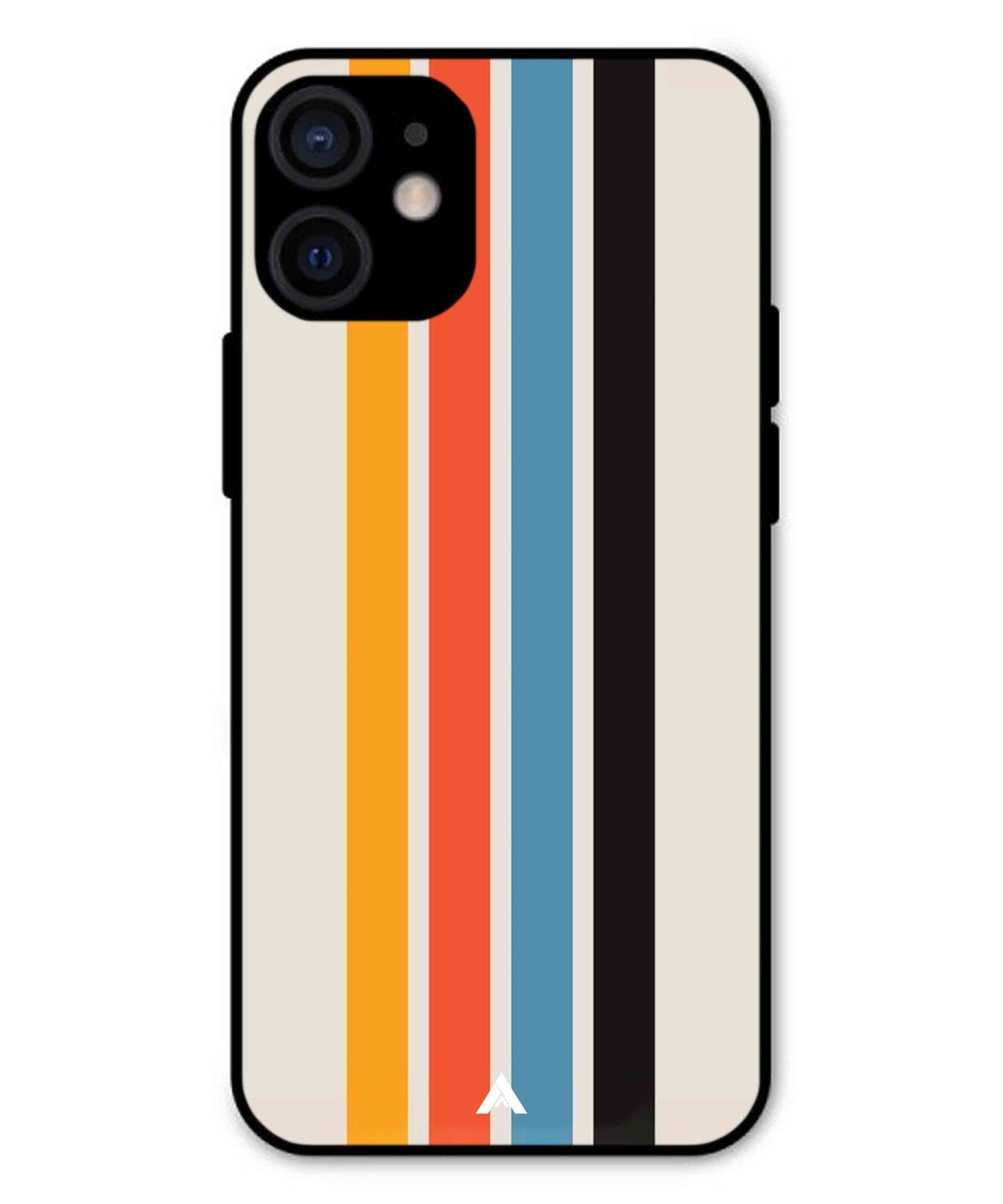 Stripe Pattern 2 Metal Back Cover Phone Case for iPhone 13 Mini