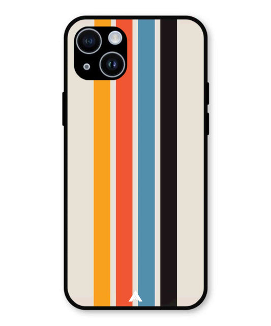 Stripe Pattern 2 Metal Back Cover Phone Case for iPhone 14