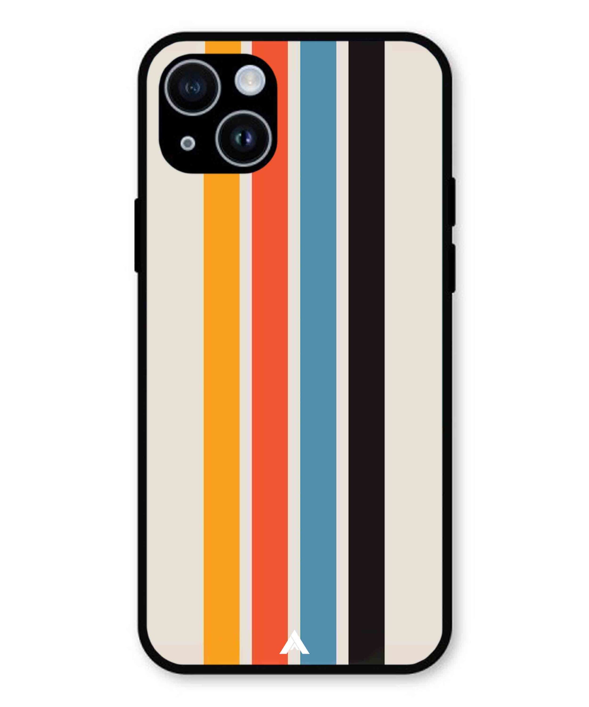 Stripe Pattern 2 Metal Back Cover Phone Case for iPhone 14 Plus