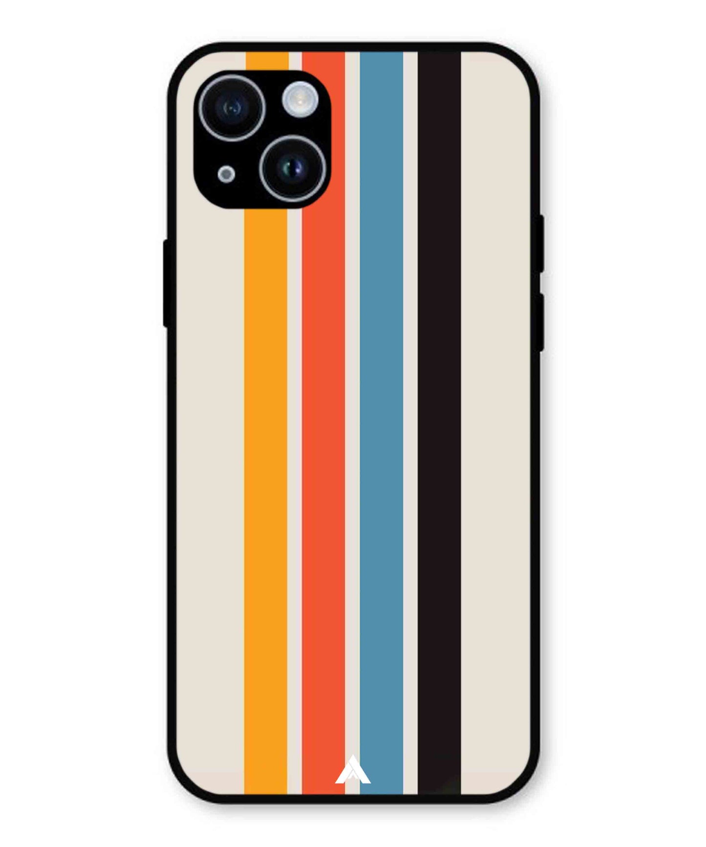 Stripe Pattern 2 Metal Back Cover Phone Case for iPhone 15