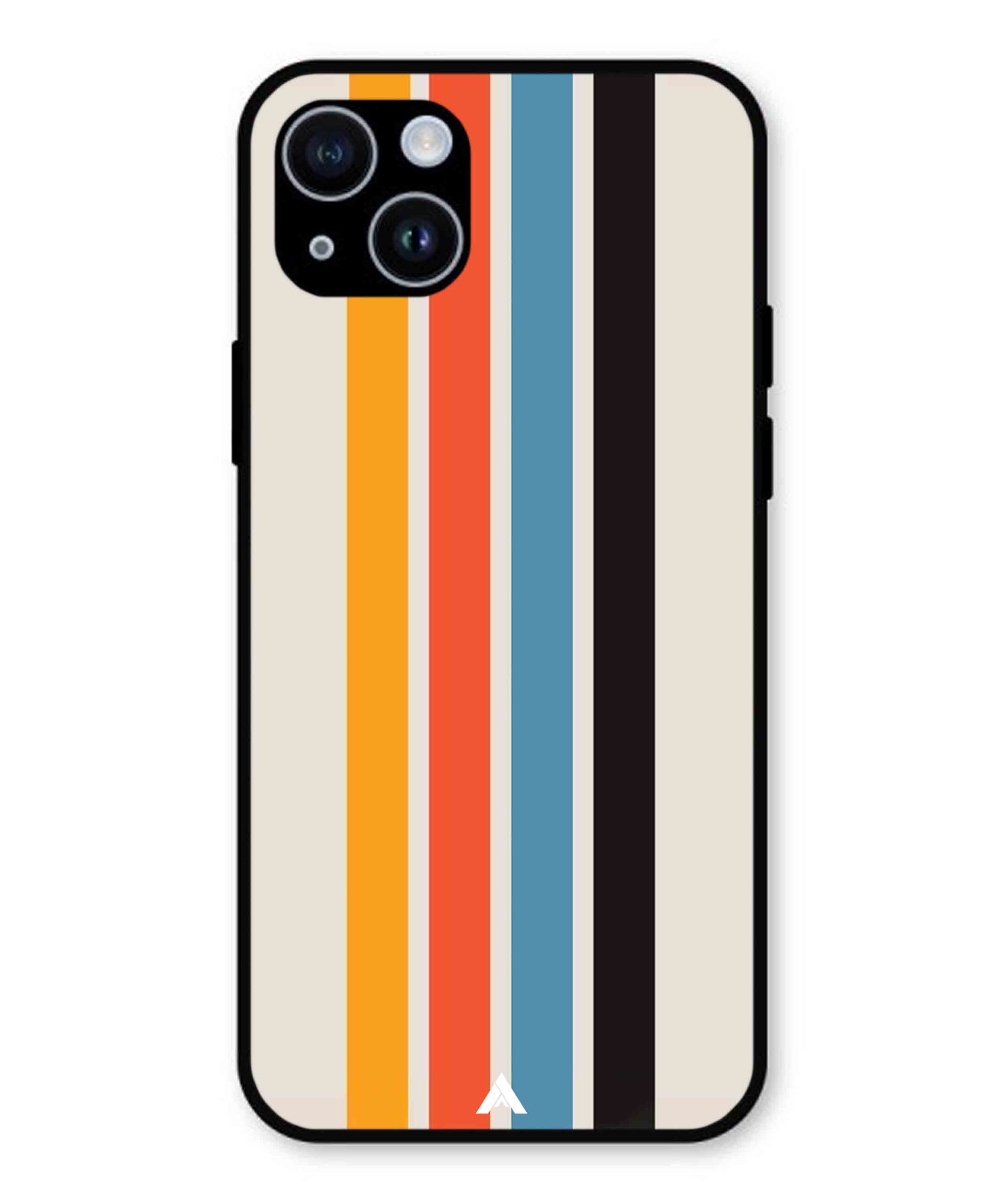 Stripe Pattern 2 Metal Back Cover Phone Case for iPhone 15