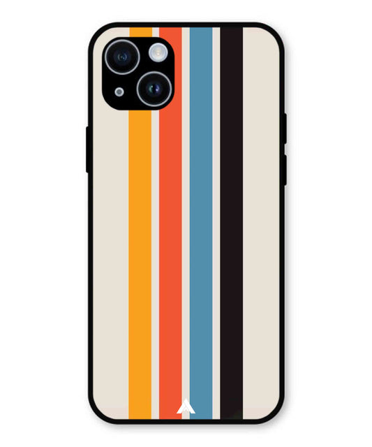 Stripe Pattern 2 Metal Back Cover Phone Case for iPhone 15