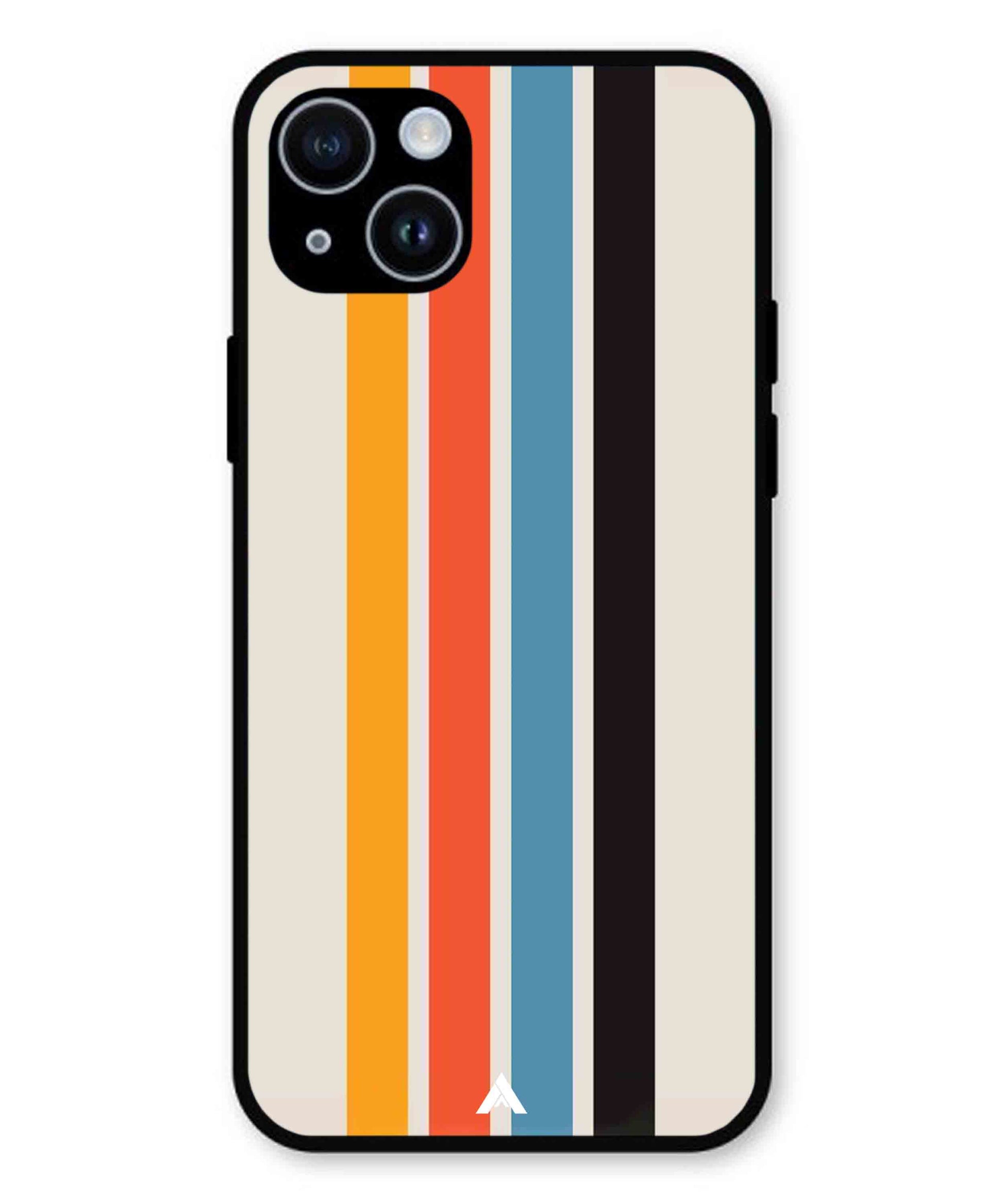 Stripe Pattern 2 Metal Back Cover Phone Case for iPhone 15 Plus