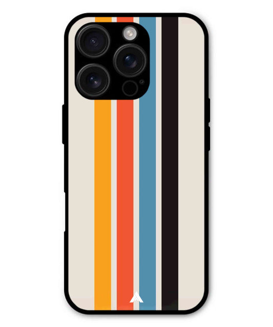 Stripe Pattern 2 Metal Back Cover Phone Case for iPhone 15 Pro