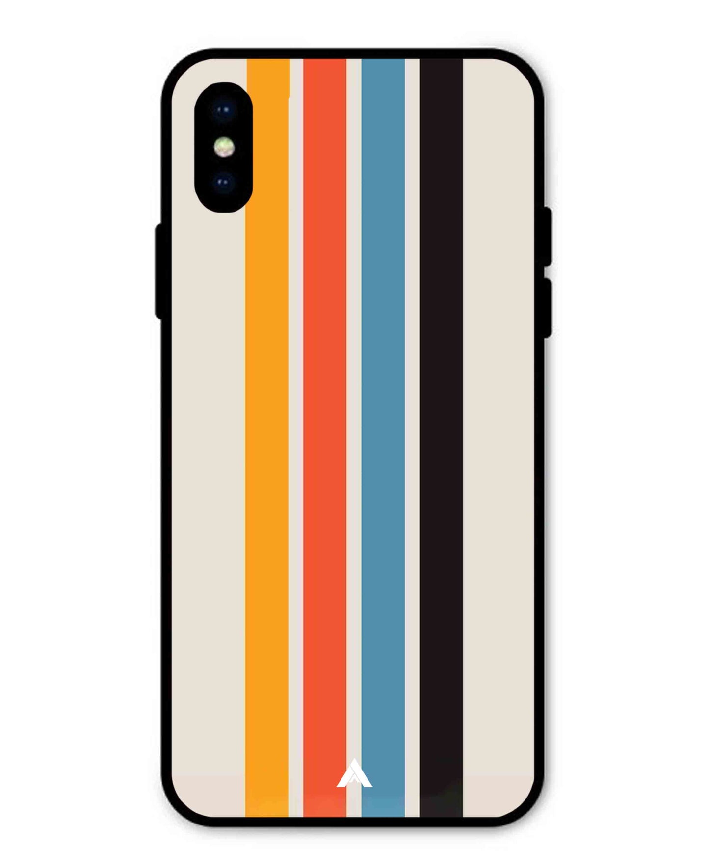 Stripe Pattern 2 Metal Back Cover Phone Case for iPhone X