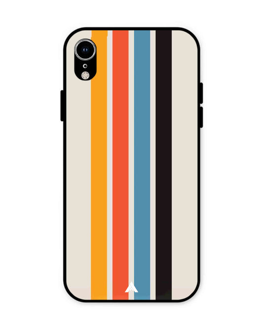 Stripe Pattern 2 Metal Back Cover Phone Case for iPhone Xr