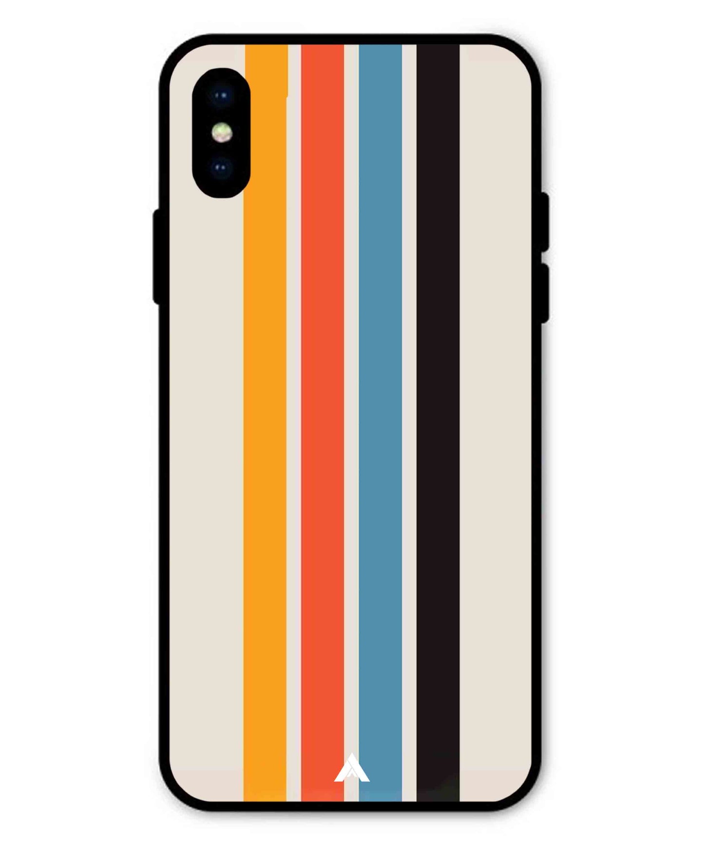 Stripe Pattern 2 Metal Back Cover Phone Case for iPhone Xs