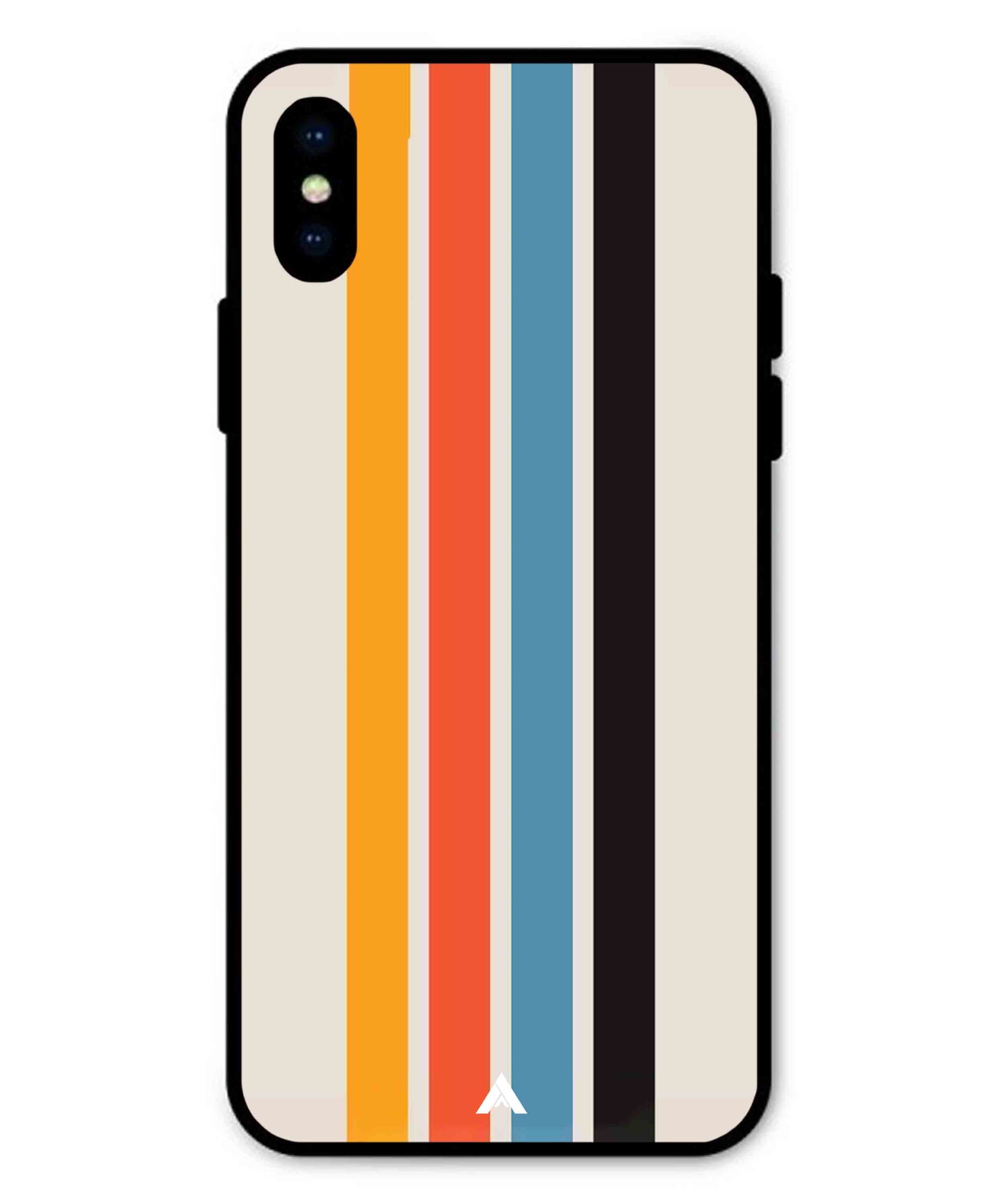 Stripe Pattern 2 Metal Back Cover Phone Case for iPhone Xs