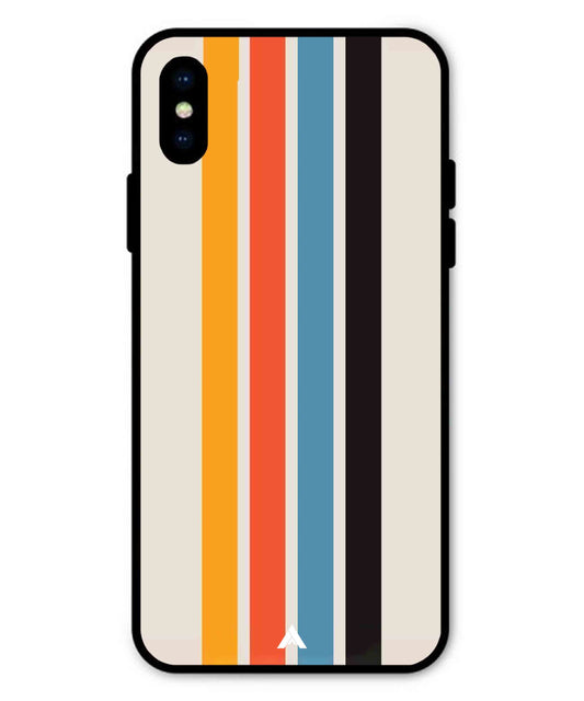 Stripe Pattern 2 Metal Back Cover Phone Case for iPhone Xs
