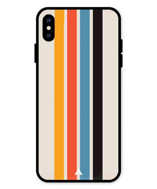 Stripe Pattern 2 Metal Back Cover Phone Case for iPhone Xs Max