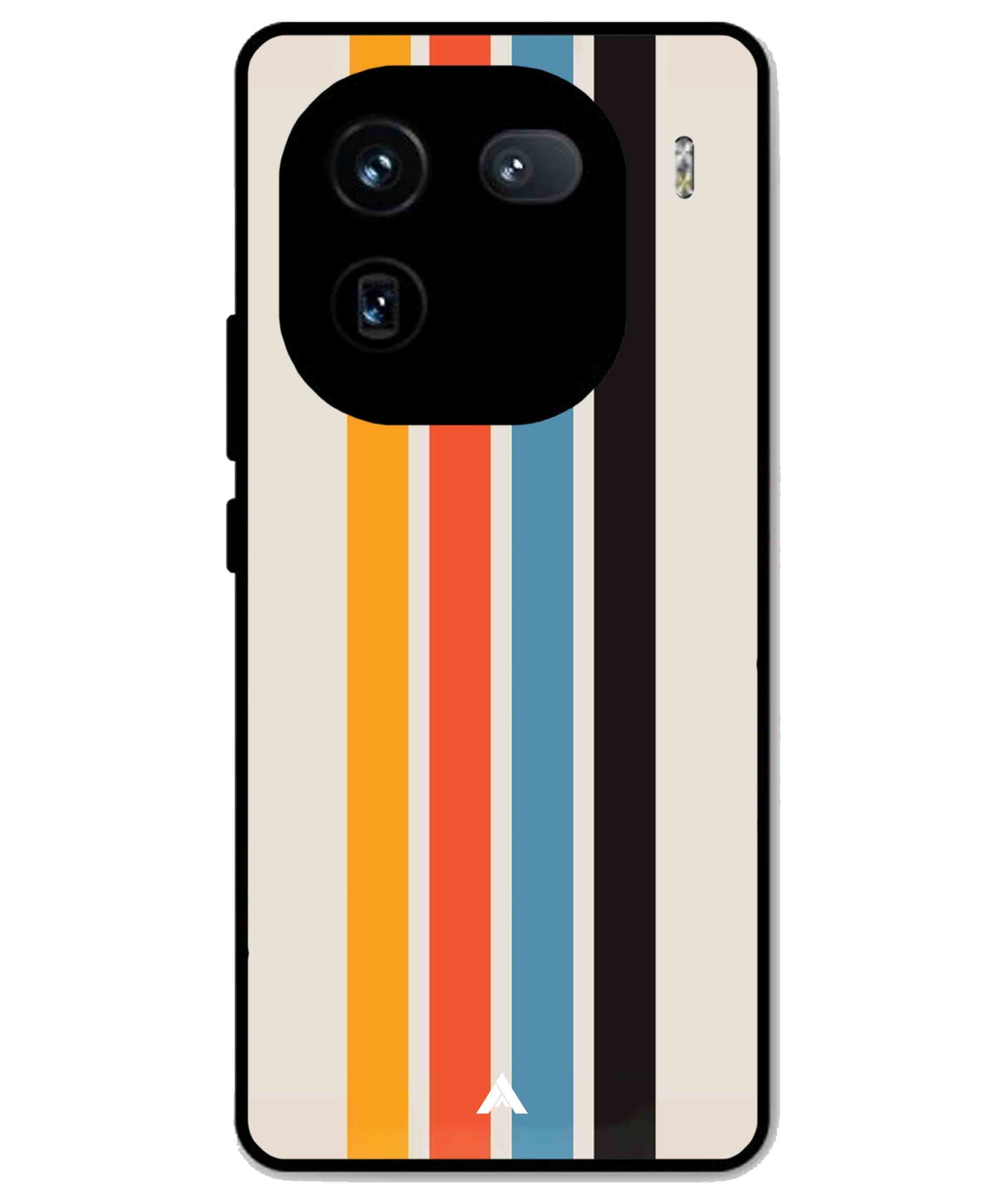 Stripe Pattern 2 Metal Back Cover Phone Case for iQOO 12