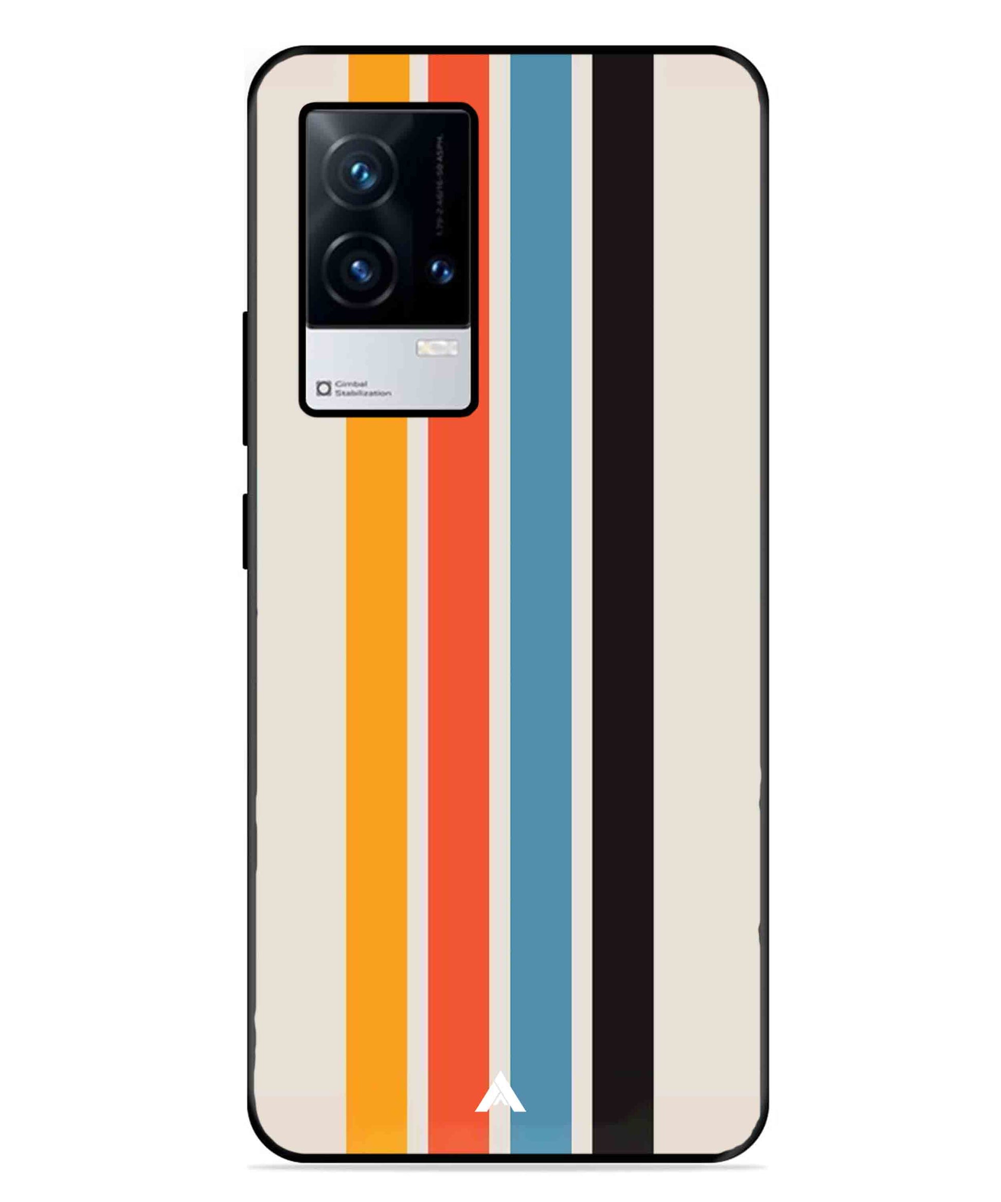 Stripe Pattern 2 Metal Back Cover Phone Case for iQOO 8