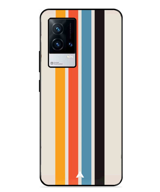 Stripe Pattern 2 Metal Back Cover Phone Case for iQOO 9