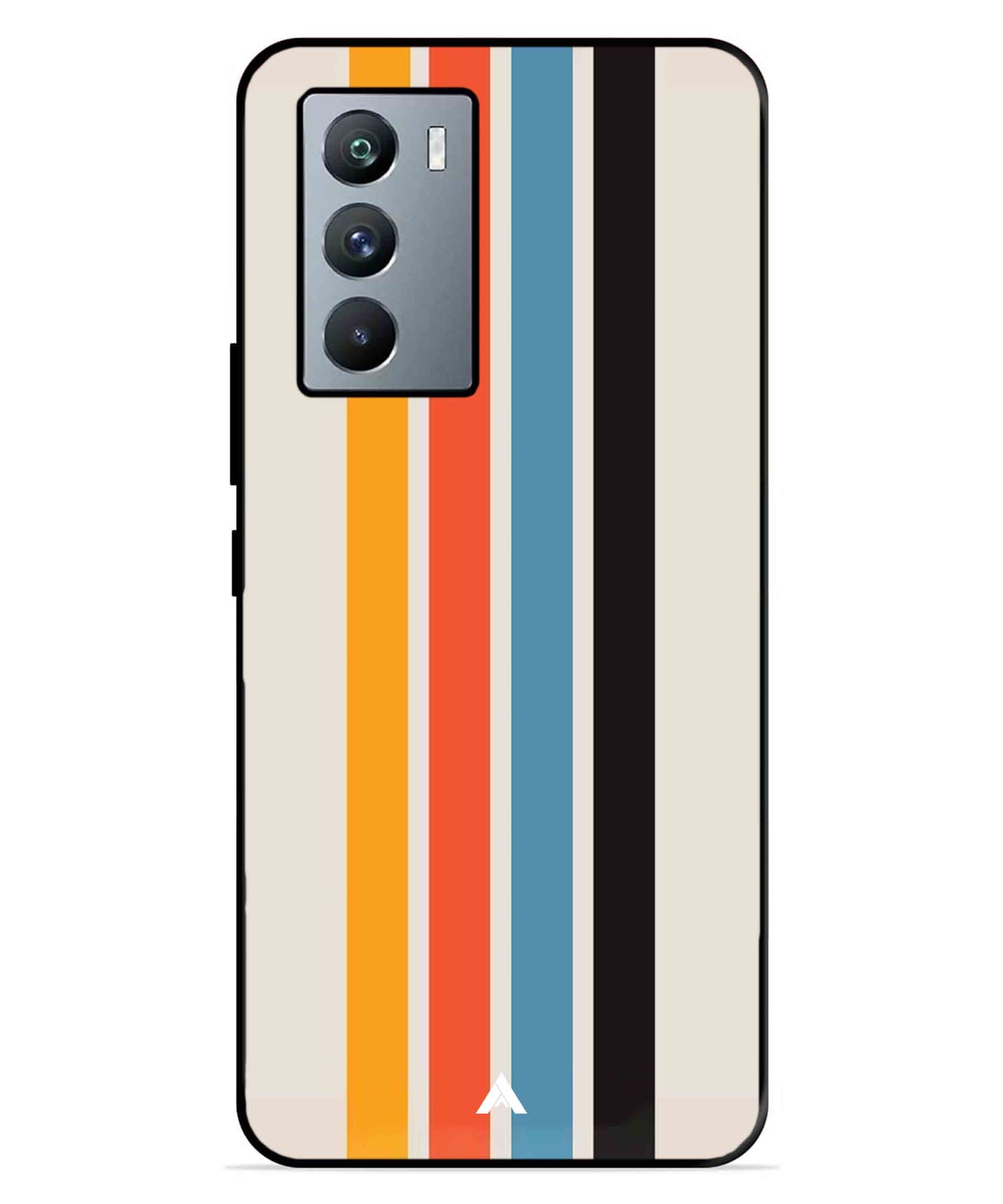 Stripe Pattern 2 Metal Back Cover Phone Case for iQOO 9 SE