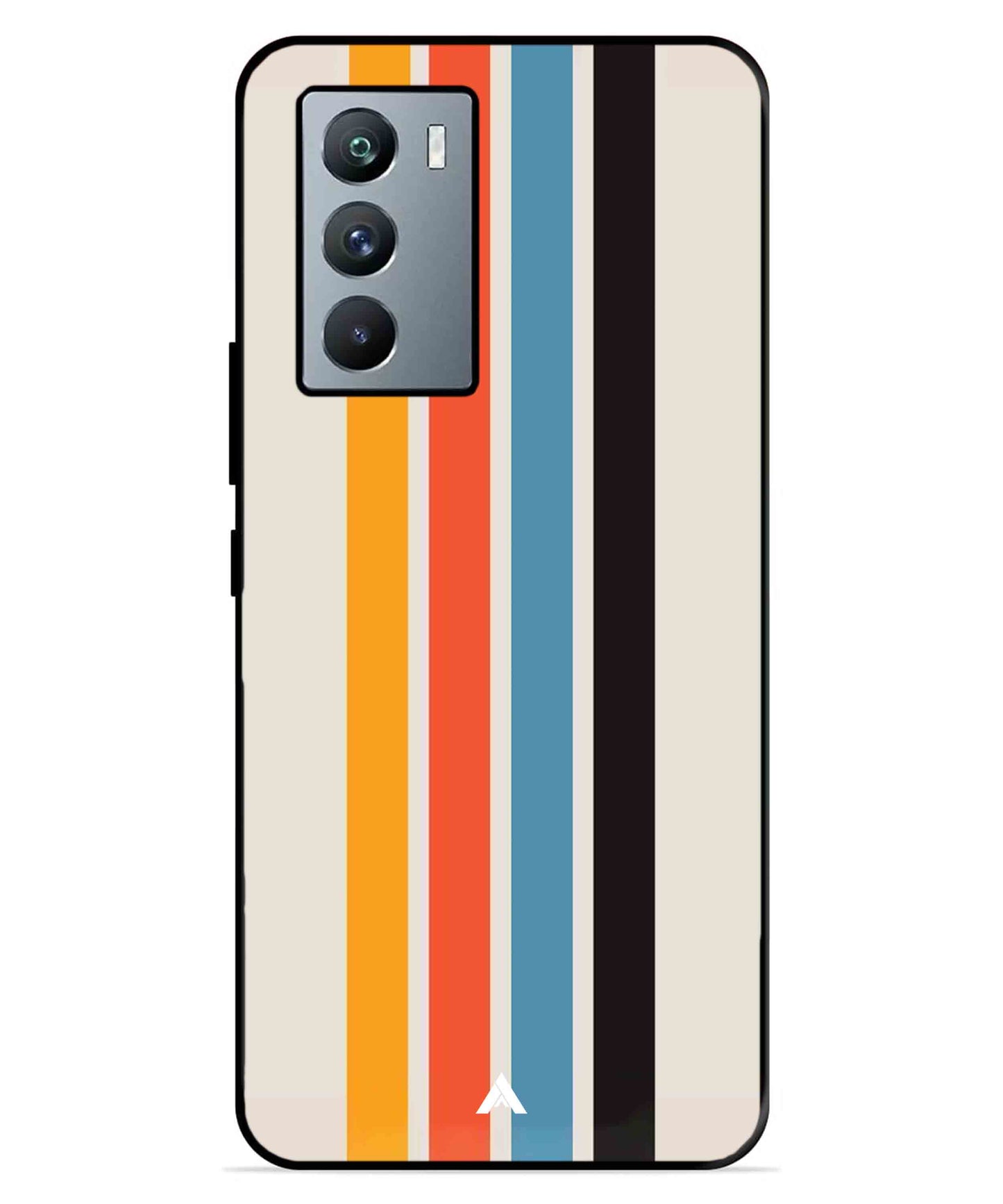 Stripe Pattern 2 Metal Back Cover Phone Case for iQOO Neo 5s