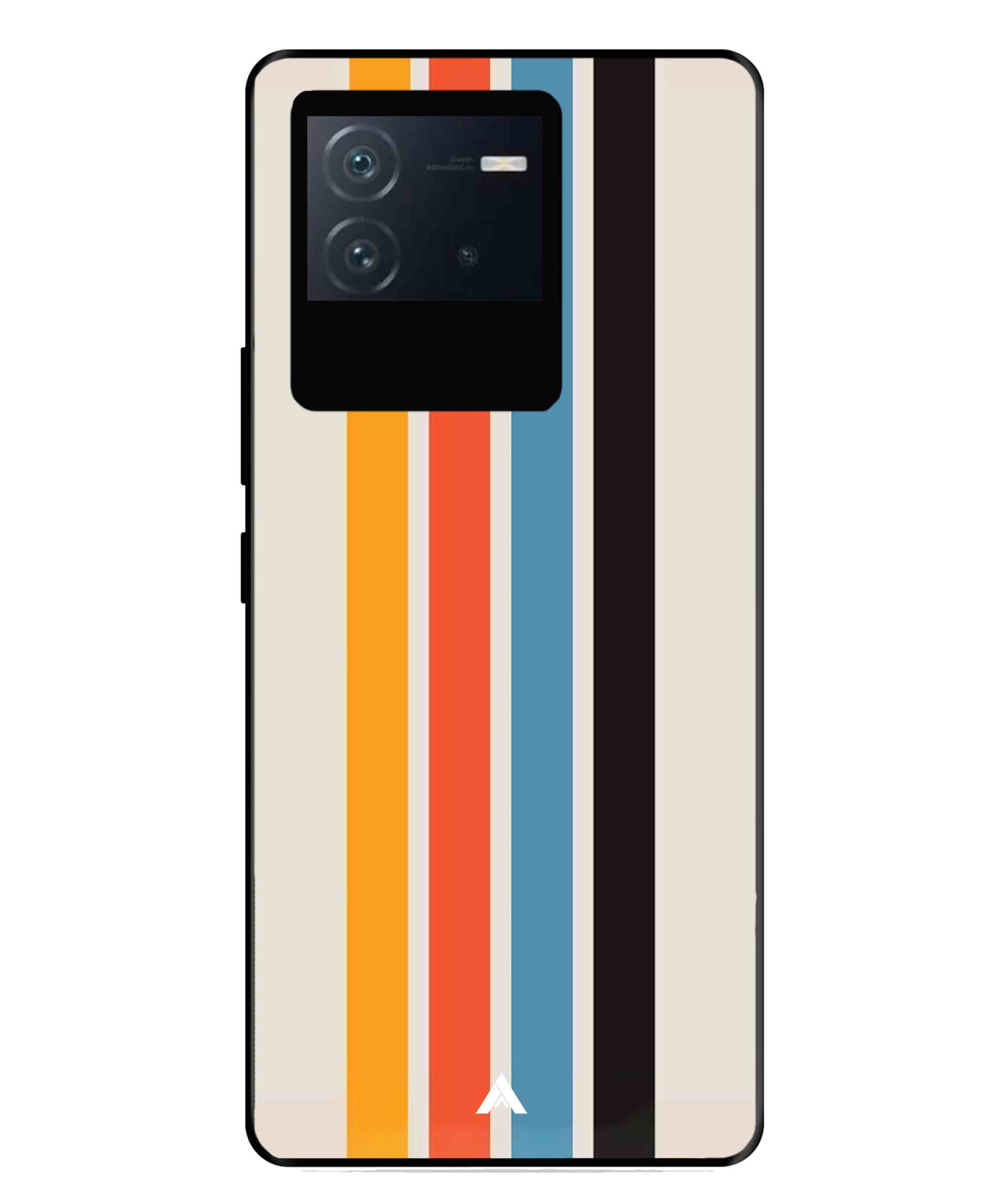 Stripe Pattern 2 Metal Back Cover Phone Case for iQOO Neo 6
