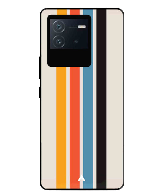 Stripe Pattern 2 Metal Back Cover Phone Case for iQOO Neo 6