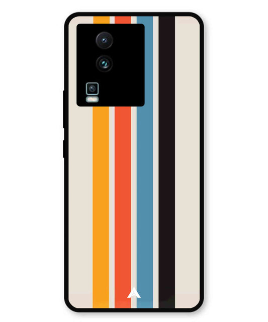 Stripe Pattern 2 Metal Back Cover Phone Case for iQOO Neo 7