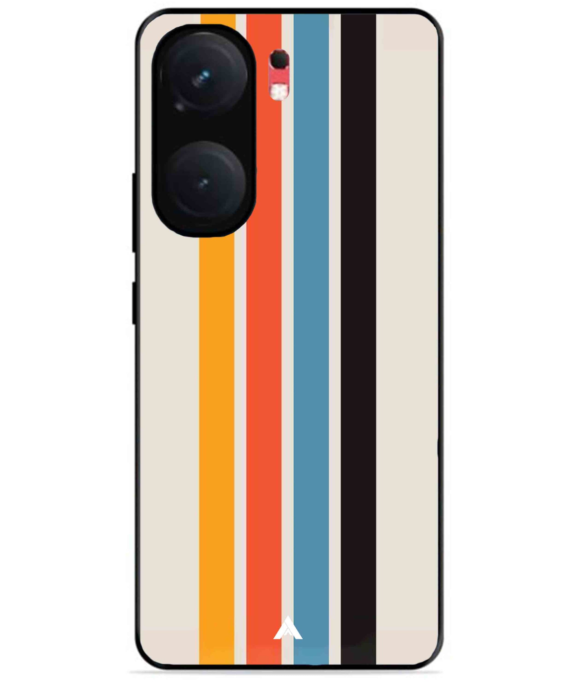 Stripe Pattern 2 Metal Back Cover Phone Case for iQOO Neo 9 Pro