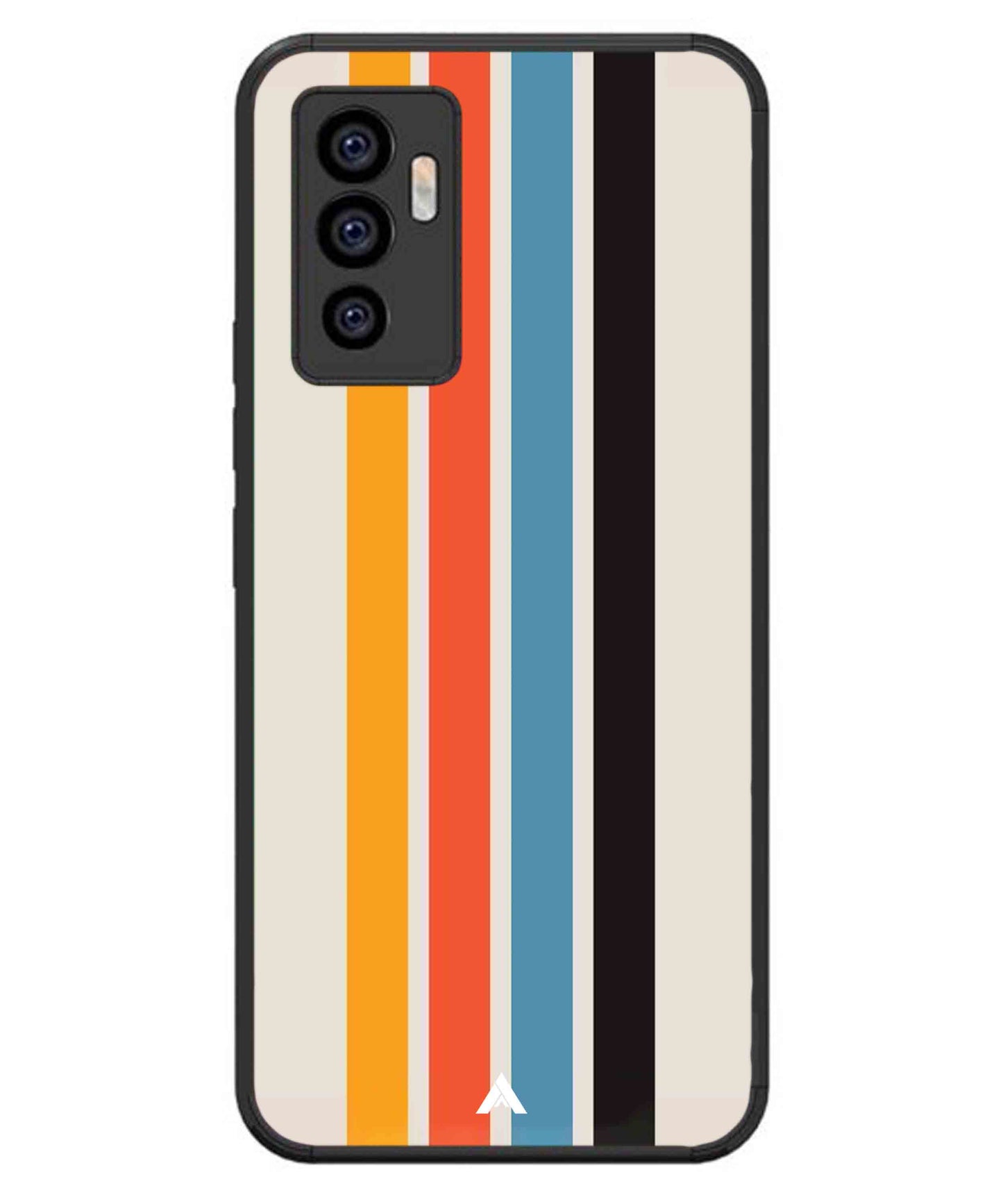 Stripe Pattern 2 Metal Back Cover Phone Case for iQOO Z6