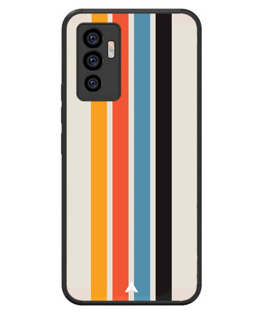 Stripe Pattern 2 Metal Back Cover Phone Case for iQOO Z6