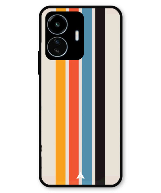 Stripe Pattern 2 Metal Back Cover Phone Case for iQOO Z6 Lite