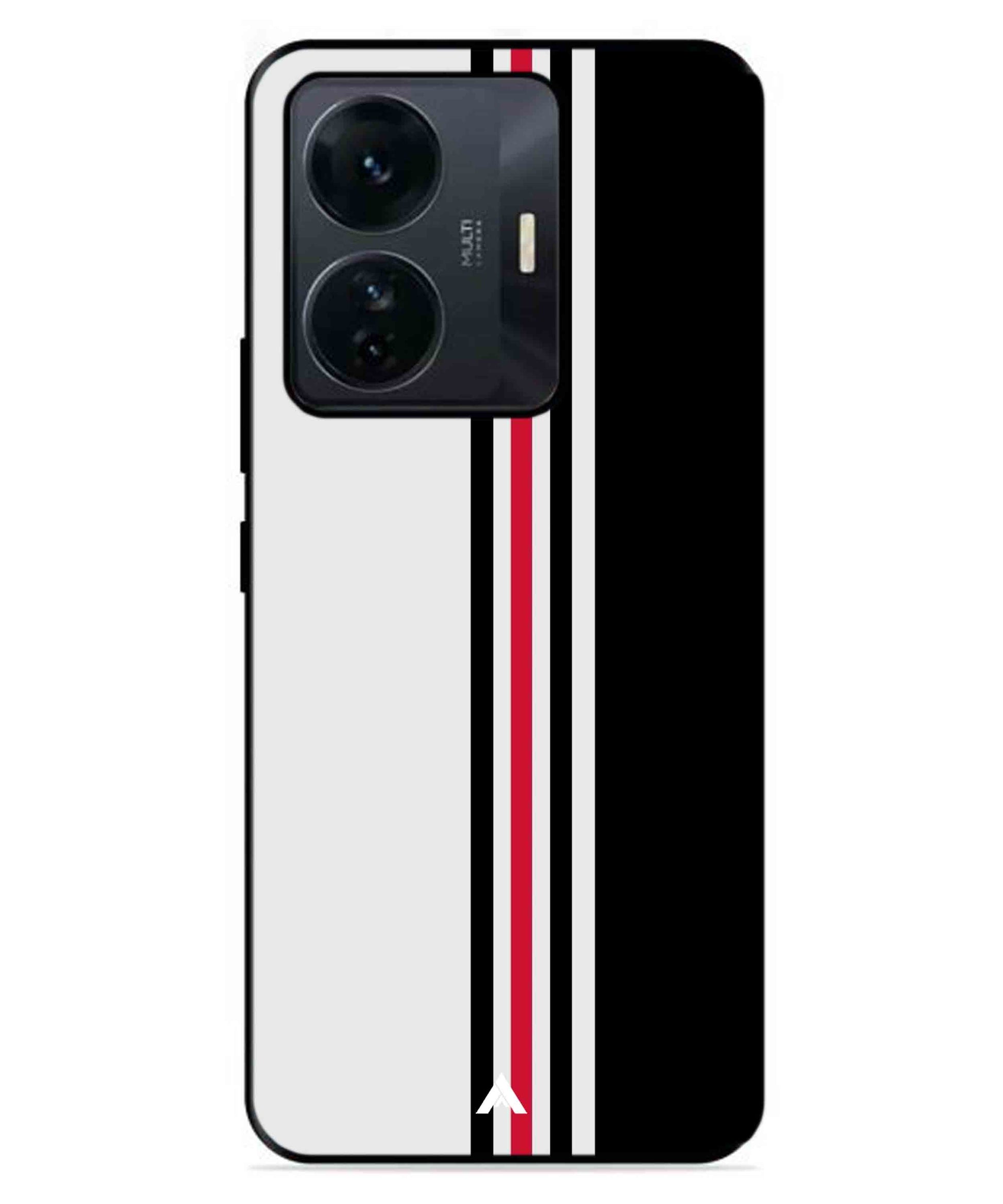 Stripe Pattern 3 Metal Back Cover Phone Case for IQOO Z6 Pro