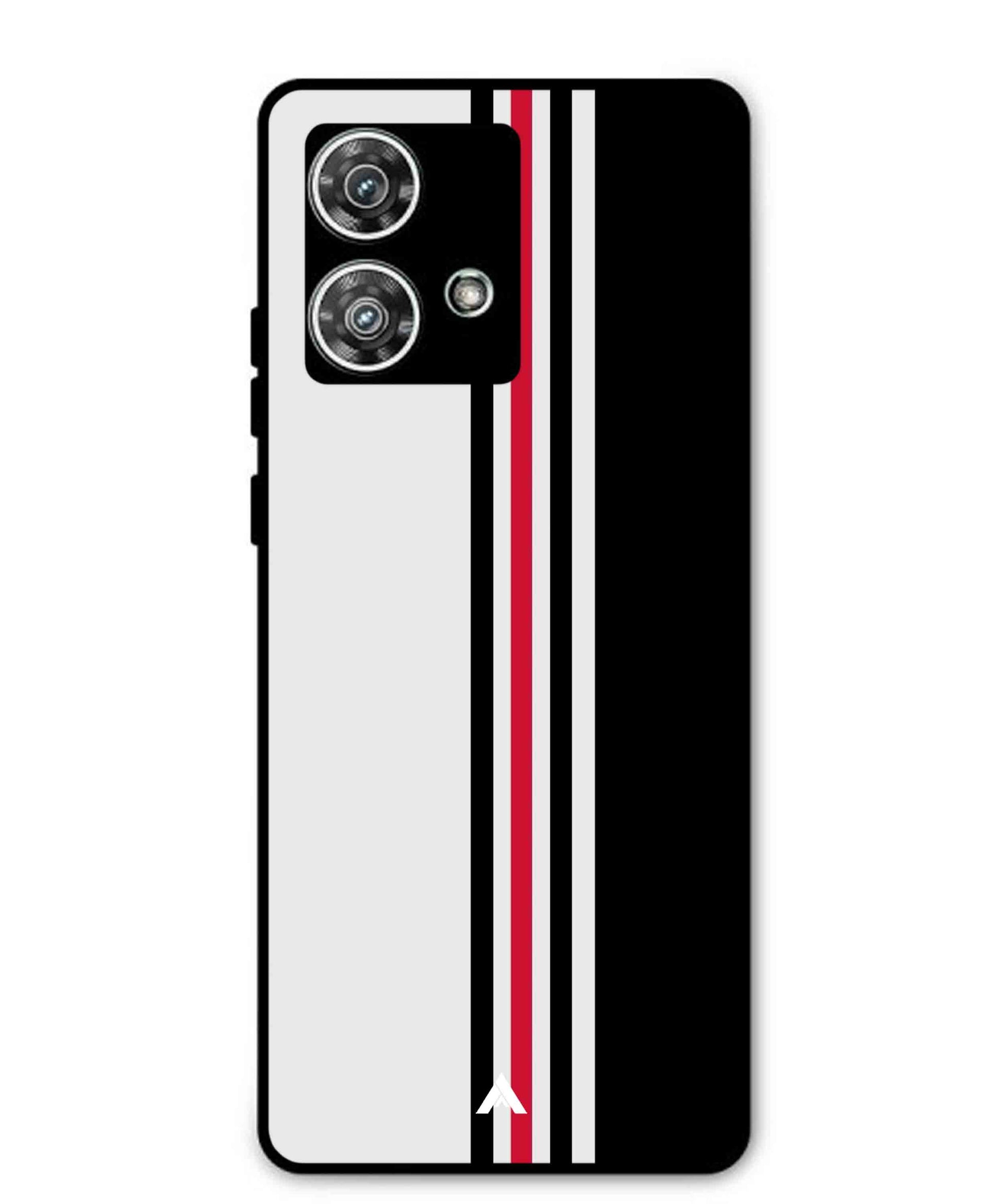 Stripe Pattern 3 Metal Back Cover Phone Case for Moto Edge 40 Neo