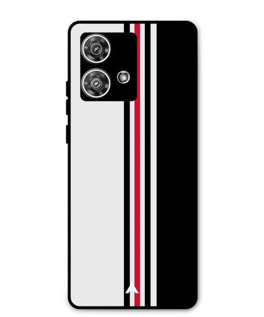 Stripe Pattern 3 Metal Back Cover Phone Case for Moto Edge 40 Neo