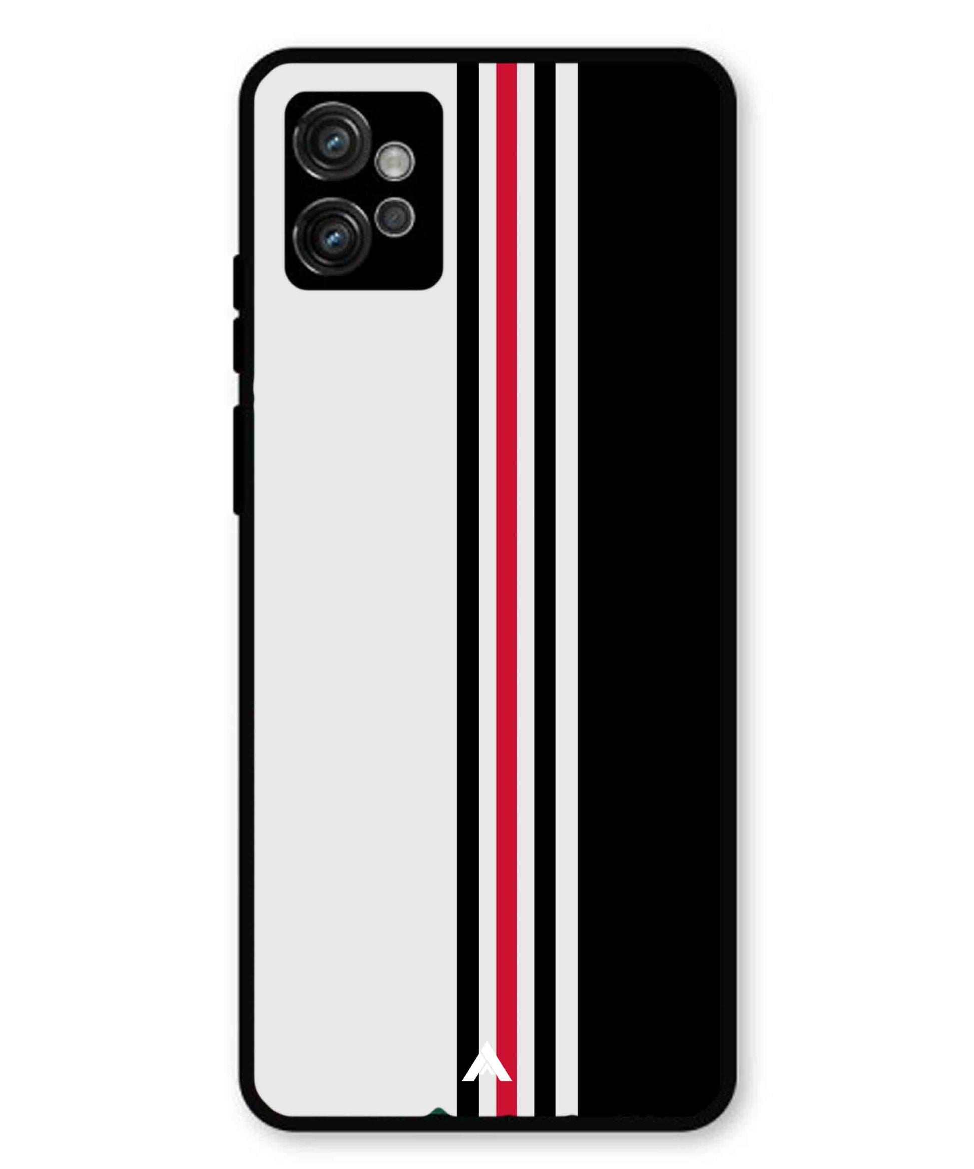 Stripe Pattern 3 Metal Back Cover Phone Case for Moto G32