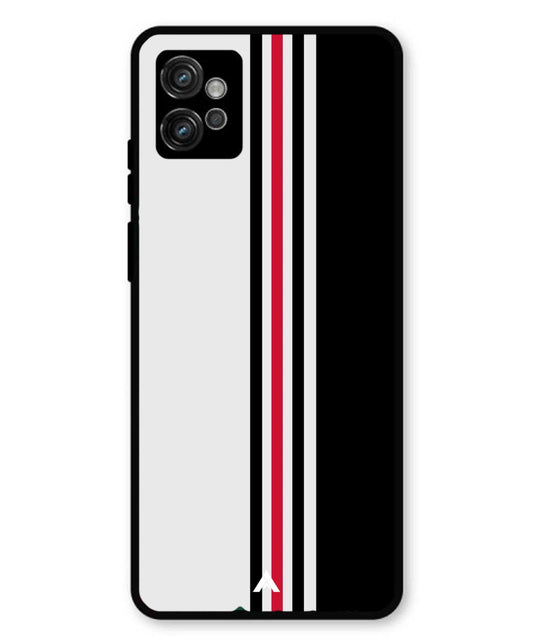 Stripe Pattern 3 Metal Back Cover Phone Case for Moto G32