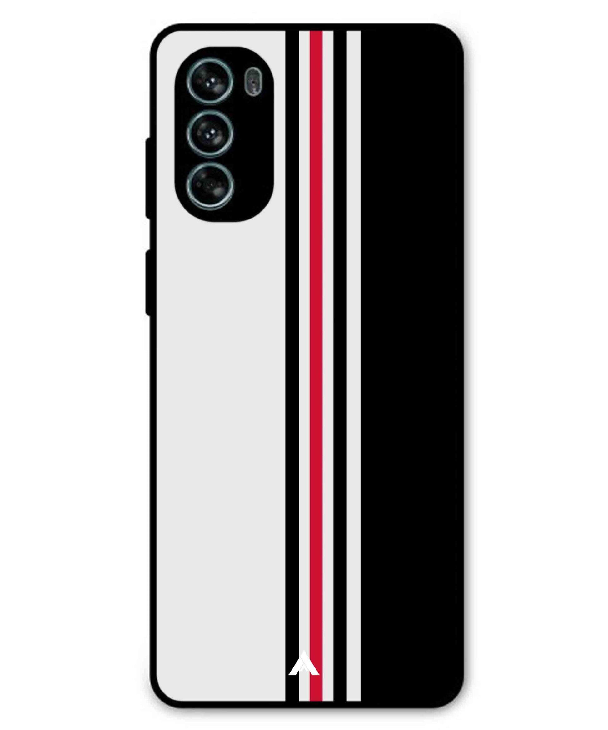 Stripe Pattern 3 Metal Back Cover Phone Case for Moto G62
