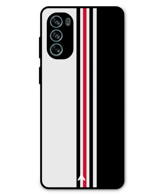 Stripe Pattern 3 Metal Back Cover Phone Case for Moto G62