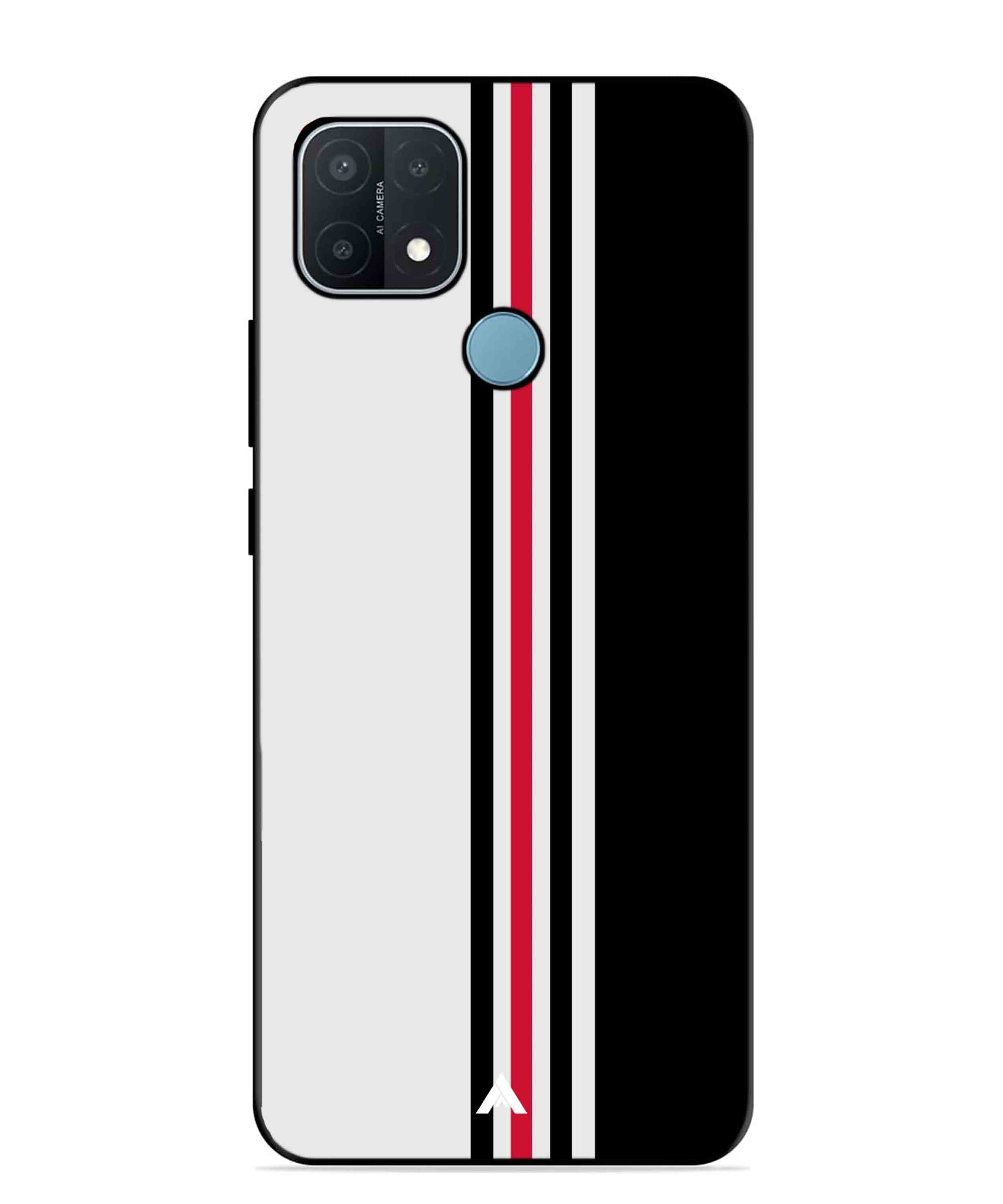 Stripe Pattern 3 Metal Back Cover Phone Case for OPPO A15