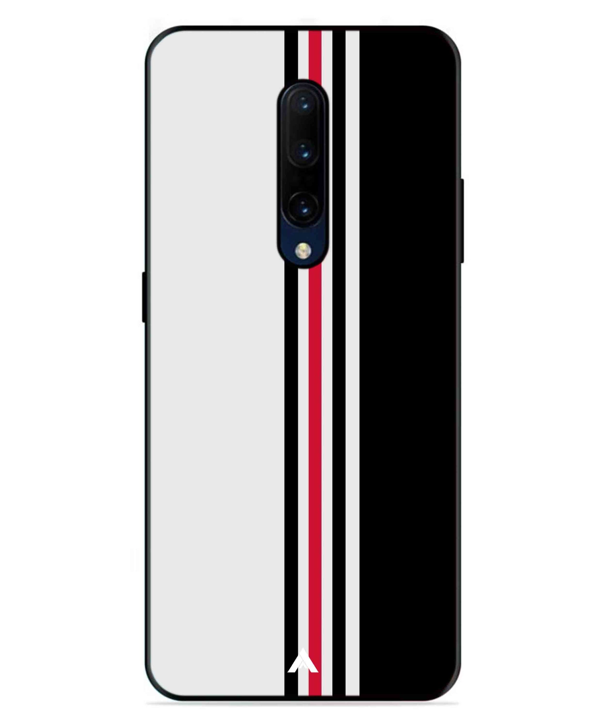 Stripe Pattern 3 Metal Back Cover Phone Case for Oneplus 7 Pro