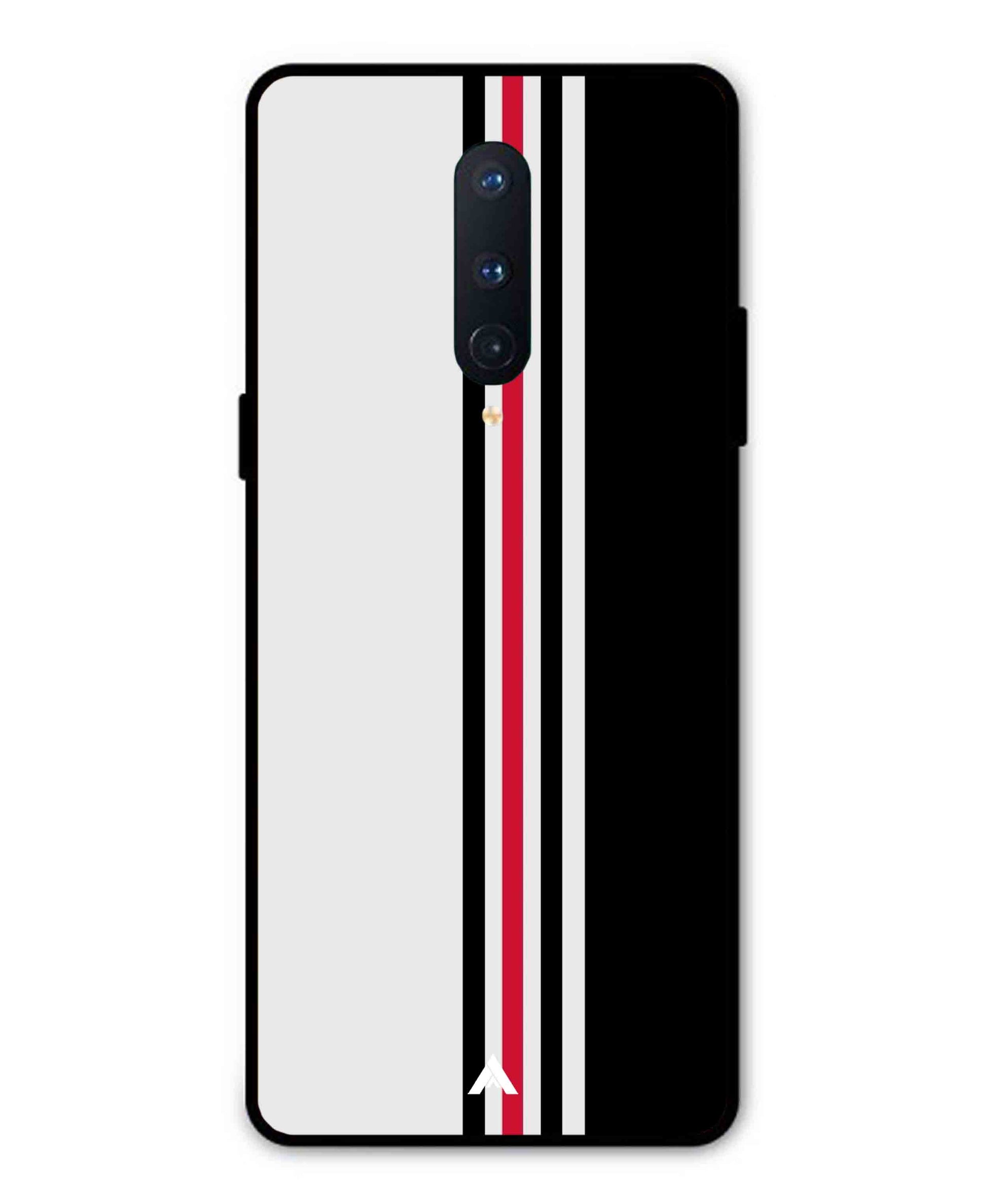 Stripe Pattern 3 Metal Back Cover Phone Case for Oneplus 8