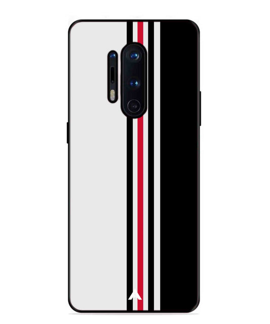 Stripe Pattern 3 Metal Back Cover Phone Case for Oneplus 8 Pro