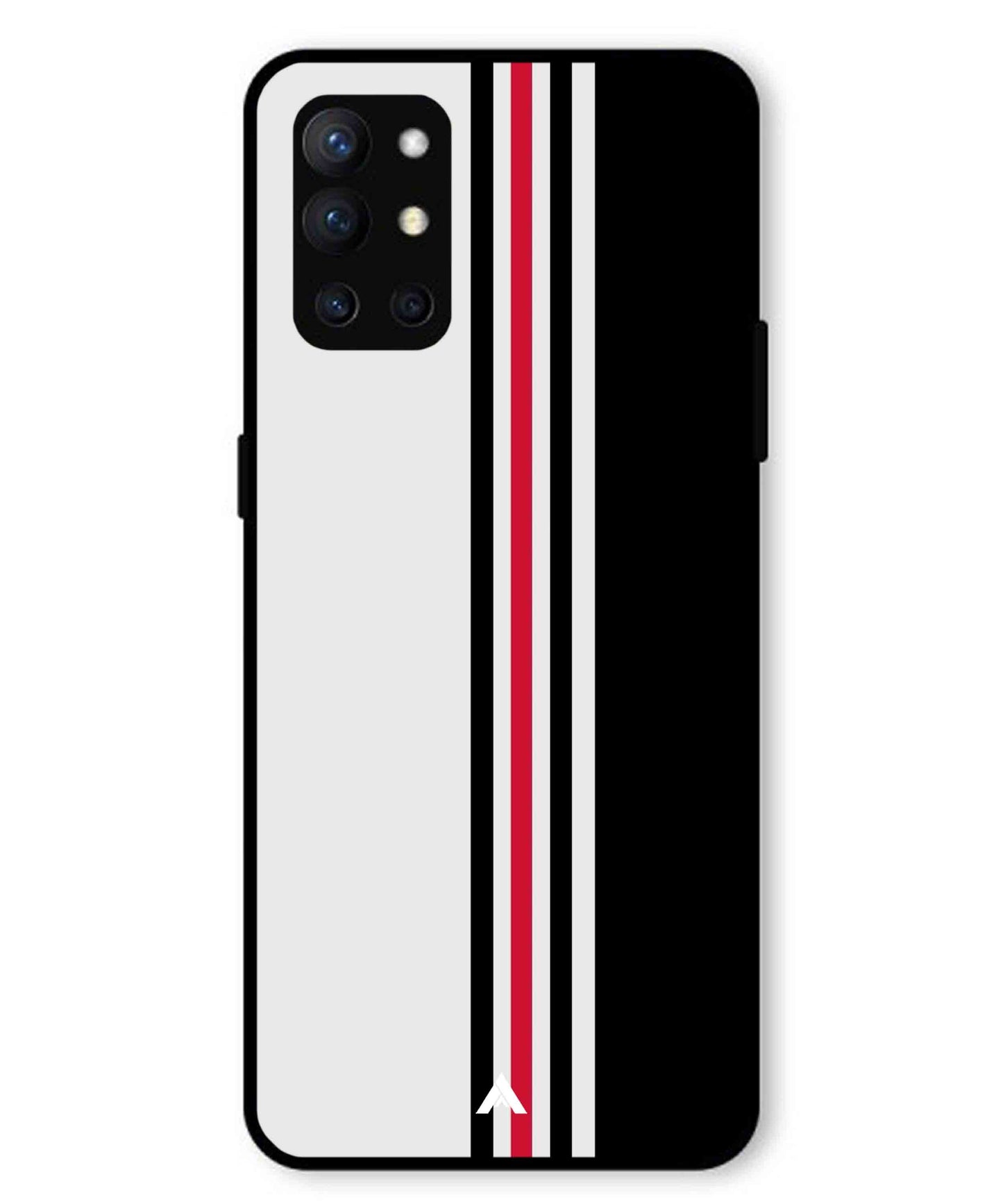 Stripe Pattern 3 Metal Back Cover Phone Case for Oneplus 9R