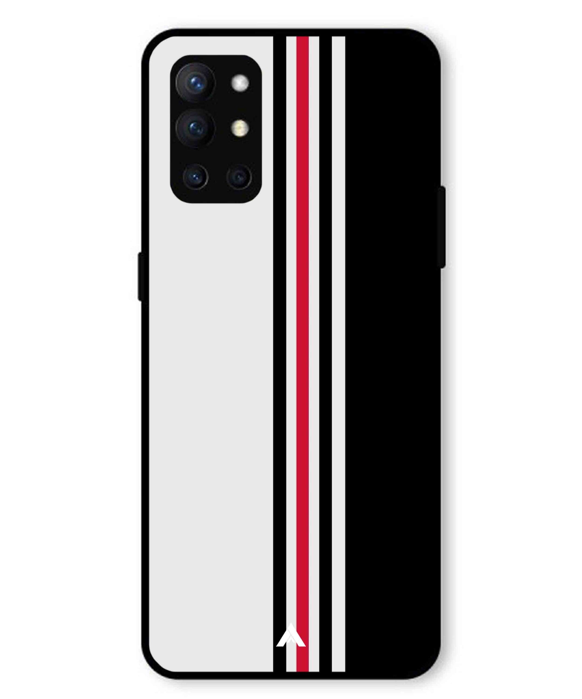 Stripe Pattern 3 Metal Back Cover Phone Case for Oneplus 9R