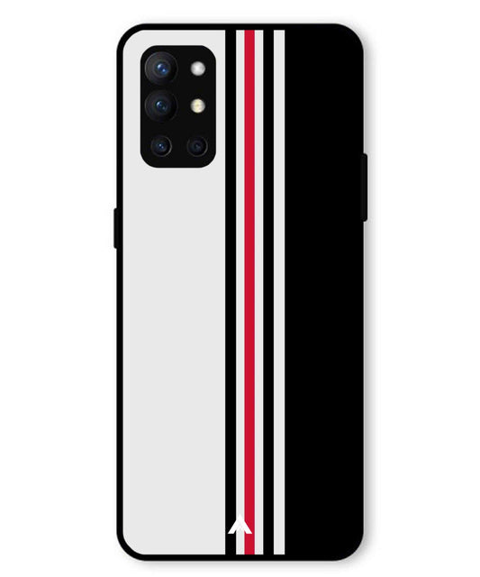 Stripe Pattern 3 Metal Back Cover Phone Case for Oneplus 9R