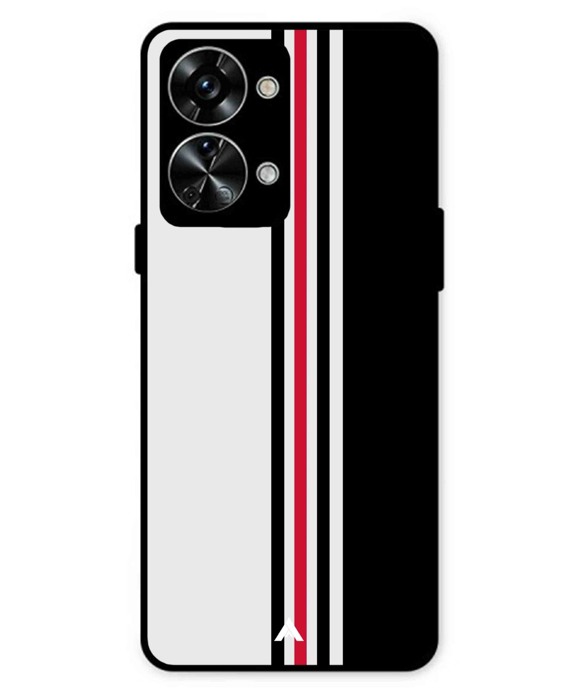 Stripe Pattern 3 Metal Back Cover Phone Case for Oneplus Nord 2T
