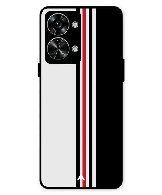 Stripe Pattern 3 Metal Back Cover Phone Case for Oneplus Nord 2T