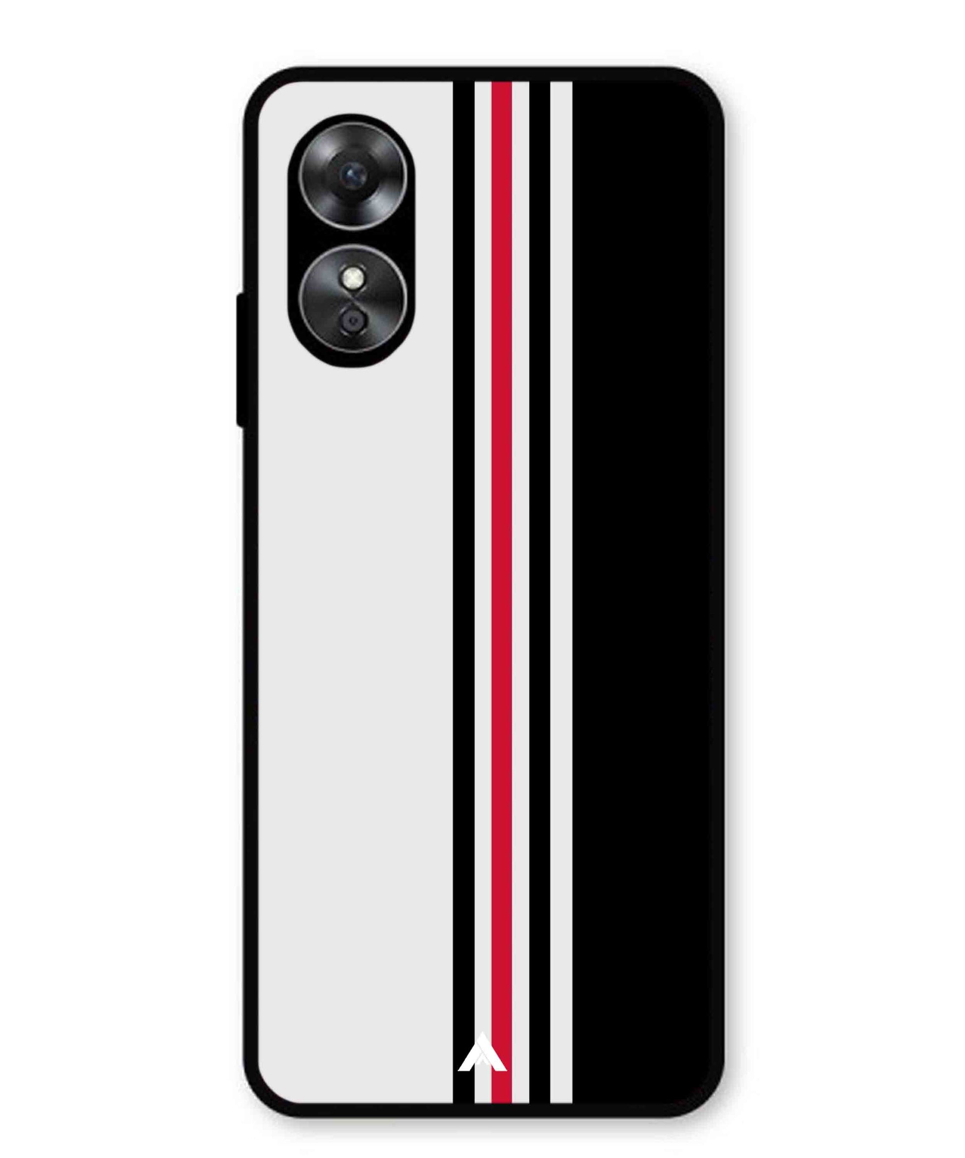 Stripe Pattern 3 Metal Back Cover Phone Case for Oppo A17K