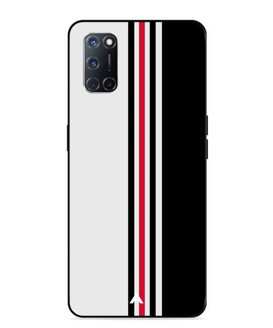Stripe Pattern 3 Metal Back Cover Phone Case for Oppo A52