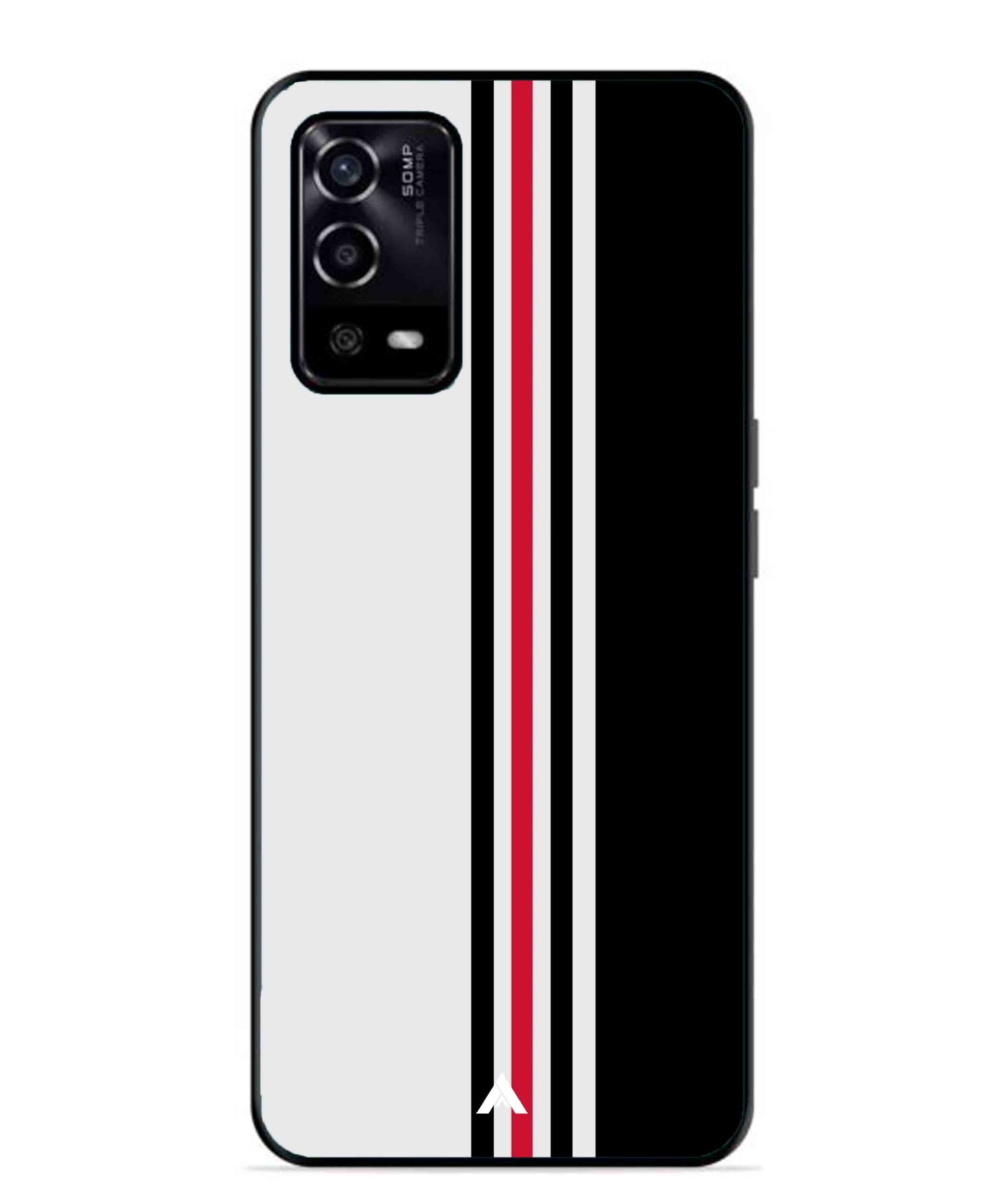 Stripe Pattern 3 Metal Back Cover Phone Case for Oppo A53s