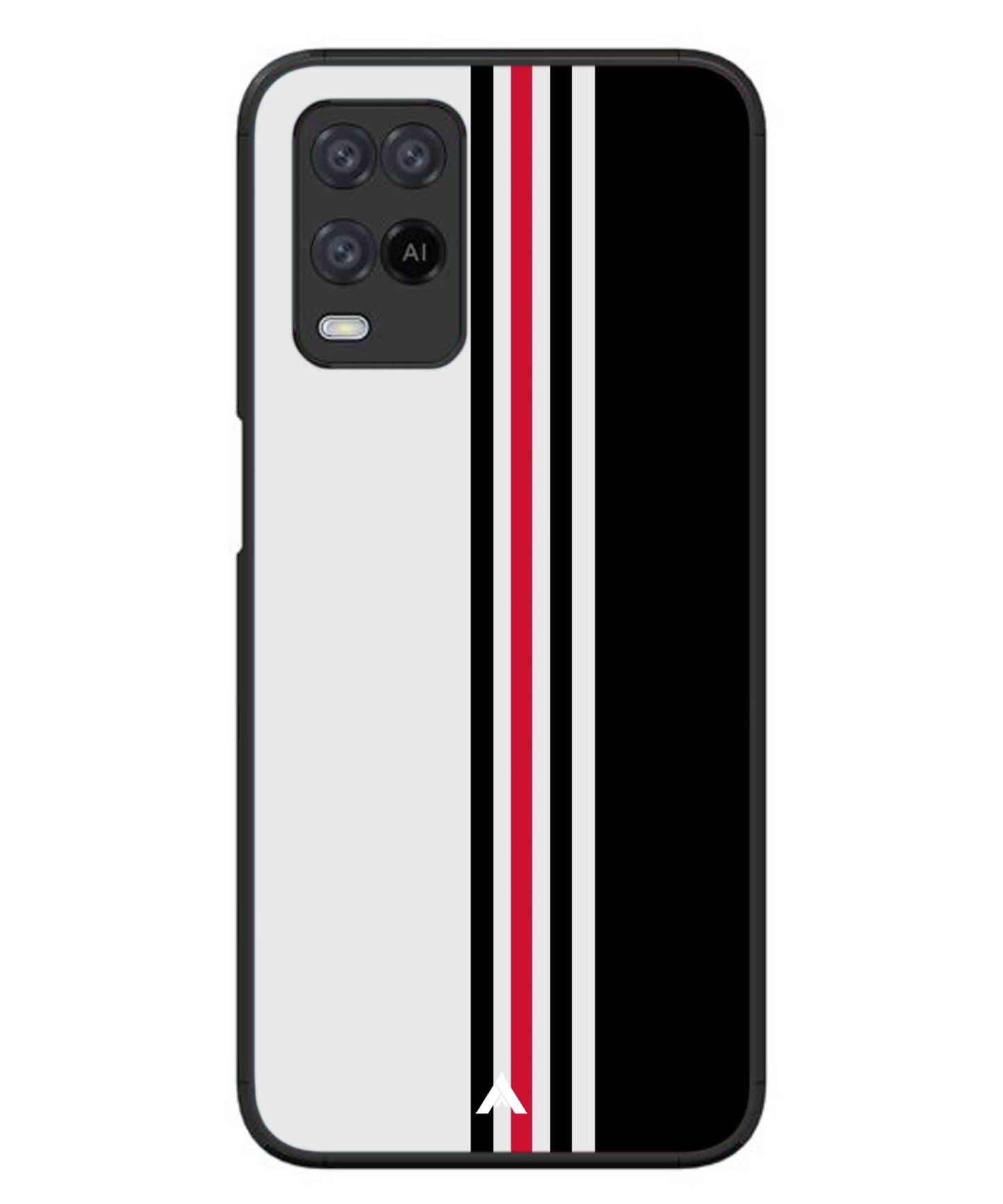 Stripe Pattern 3 Metal Back Cover Phone Case for Oppo A74