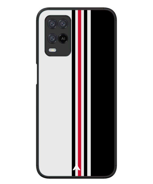 Stripe Pattern 3 Metal Back Cover Phone Case for Oppo A74