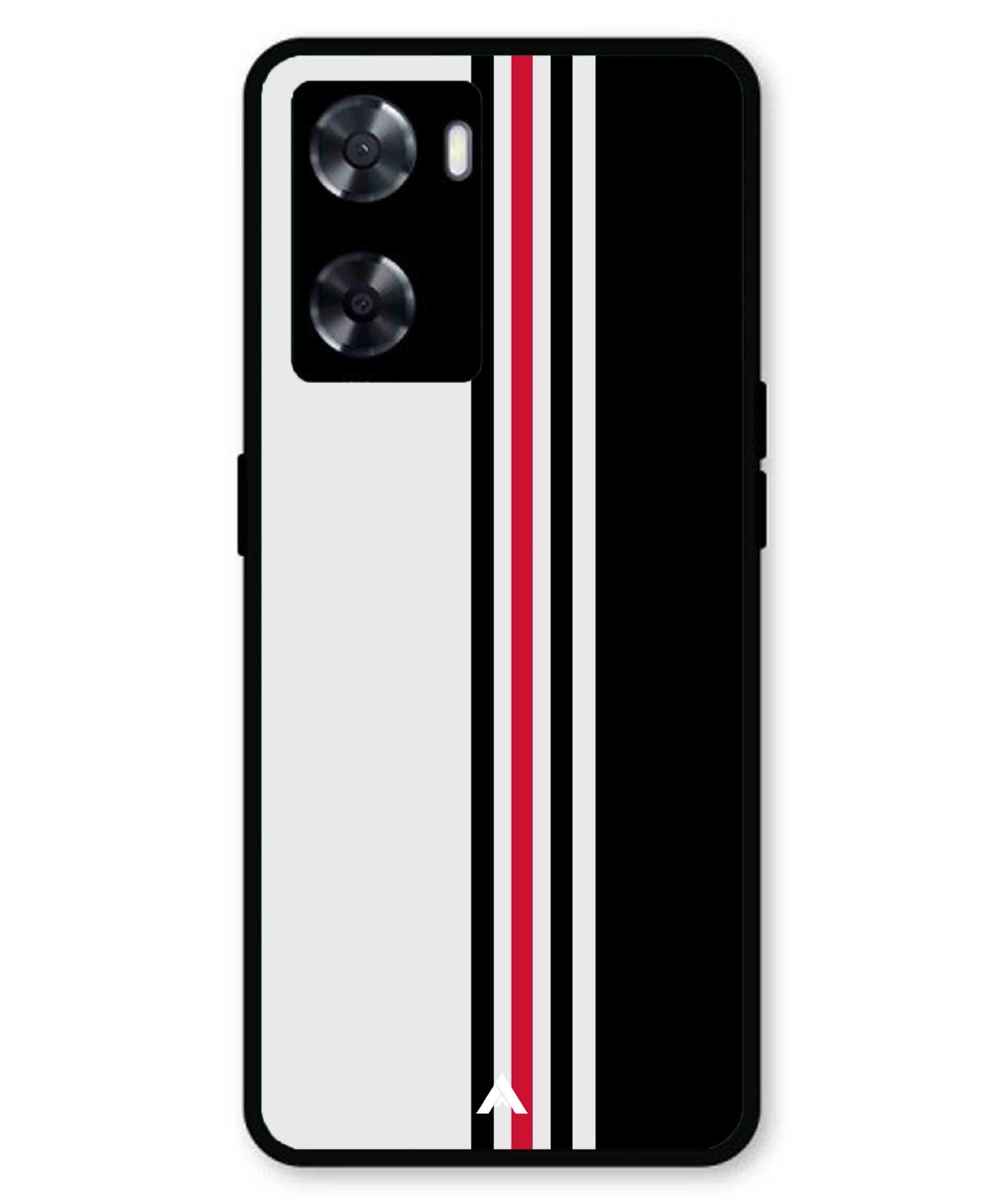 Stripe Pattern 3 Metal Back Cover Phone Case for Oppo A77s