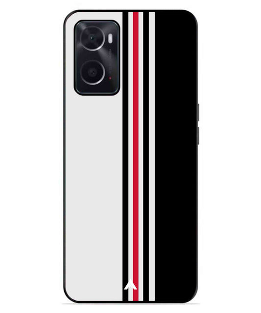 Stripe Pattern 3 Metal Back Cover Phone Case for Oppo A96